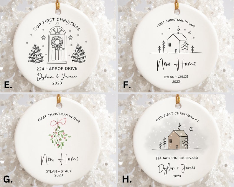 New Home Ornament, New Home Christmas Ornament 2024, Our First Christmas in Our New Home, Christmas Tree New Home Ornament, Address Ornament