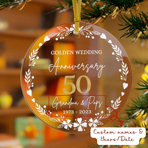 50th Wedding Anniversary Gift for Parents Gift for 50th Wedding Anniversary Personalized Golden Anniversary Ornament 50th Anniversary Gift