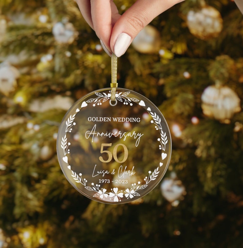 50th Wedding Anniversary Gift for Parents Gift for 50th Wedding Anniversary Personalized Golden Anniversary Ornament 50th Anniversary Gift