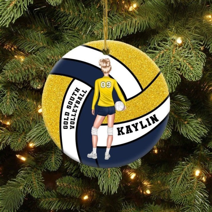 Volleyball Girl Ornament Personalized, Sports Ornament 2024, Christmas Gift for Sport Lover, Christmas Decoration, Team Gift, Senior Gift