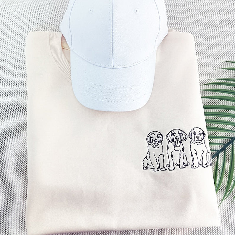 Personalized embroidered custom pet with photo shirt - Handmade shirt