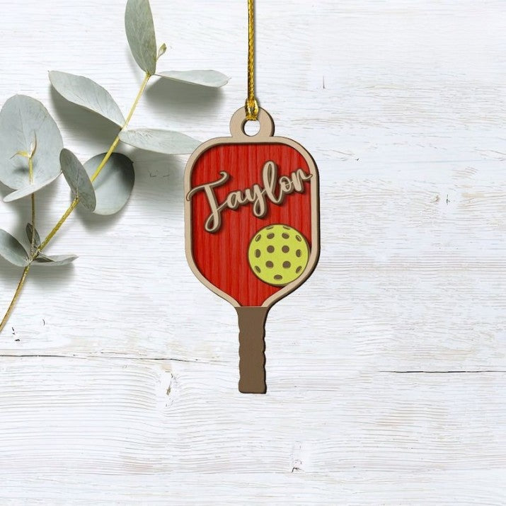 Custom Pickleball Christmas Ornament, Pickleball Wood Ornament, Pickleball Lover Gift, Christmas Gift