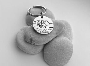 Fist Bump with Paw - Gift for Daddy - Personalised Daddy Gift - Daddy Keyring - Gift for Dad - Dad Gifts - Daddy Gifts - Gift for Him - Xmas