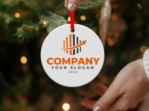 Custom Business Logo Ornament,Company Logo Ornament, Custom Employee Gift, Custom Logo Ornament, Holiday Company Ornament, Corporate Gift