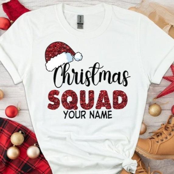 Matching Family Christmas Squad T-Shirts, Custom Christmas Tee, Family Christmas Squad Shirt for Women Men, Christmas Squad Tshirt 2024