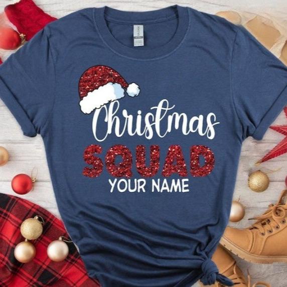 Matching Family Christmas Squad T-Shirts, Custom Christmas Tee, Family Christmas Squad Shirt for Women Men, Christmas Squad Tshirt 2024