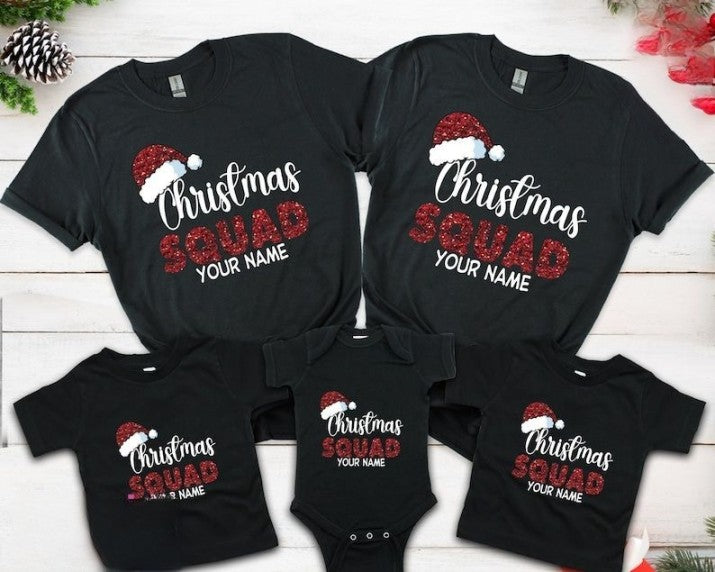 Matching Family Christmas Squad T-Shirts, Custom Christmas Tee, Family Christmas Squad Shirt for Women Men, Christmas Squad Tshirt 2024