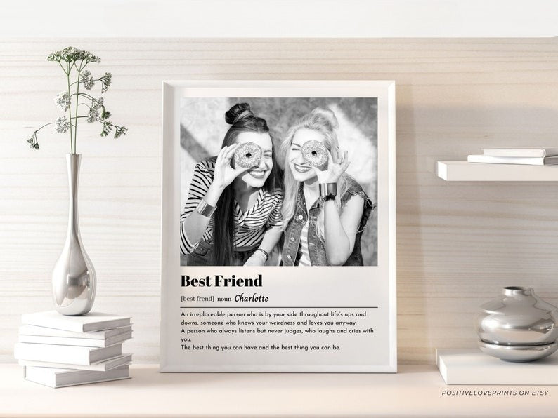 Best Friend custom photo gift Canvas, Personalized Best Friend Canvas, Best Friend photo Canvas, Bestie photo definition