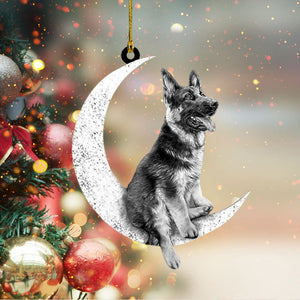 Dog Sit On The Moon Ornament, Ornament for Dog Lover, Dog Lover Gift, Christmas Dog Ornament, Dog Lover Ornament