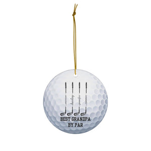 Custom Golf Ball Christmas Ornament, Ceramic Xmas Ornament for Golfer, Personalized Gift for Golf Lover, Gift for Grandpa, Gift for Dad