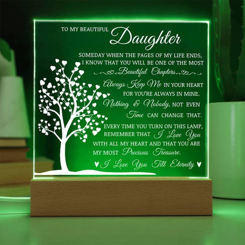 Daughter Keepsake Gift - Lamp of Love, Daughter Gift, Daughter Plaque, Birthday Gift for Daughter, Gift to Daughter from Mom, Gift From Dad