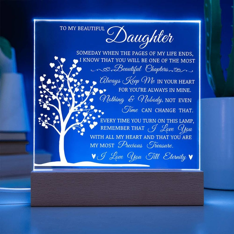 Daughter Keepsake Gift - Lamp of Love, Daughter Gift, Daughter Plaque, Birthday Gift for Daughter, Gift to Daughter from Mom, Gift From Dad