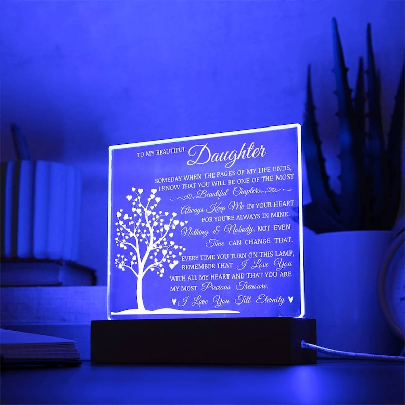 Daughter Keepsake Gift - Lamp of Love, Daughter Gift, Daughter Plaque, Birthday Gift for Daughter, Gift to Daughter from Mom, Gift From Dad