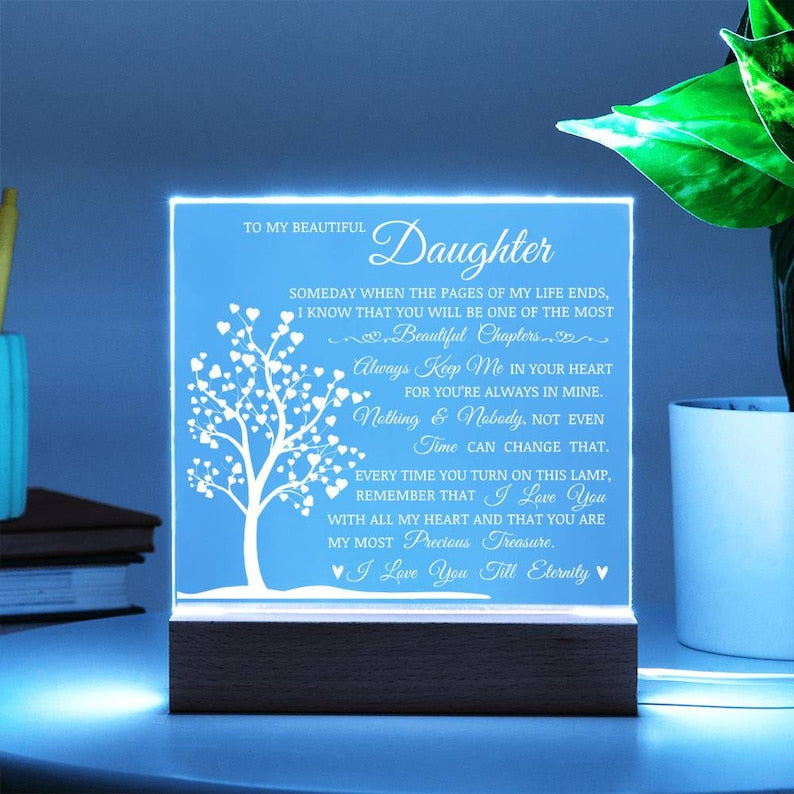 Daughter Keepsake Gift - Lamp of Love, Daughter Gift, Daughter Plaque, Birthday Gift for Daughter, Gift to Daughter from Mom, Gift From Dad