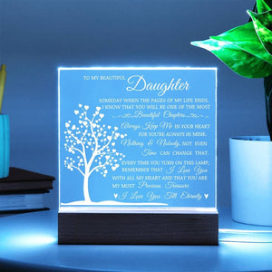 Daughter Keepsake Gift - Lamp of Love, Daughter Gift, Daughter Plaque, Birthday Gift for Daughter, Gift to Daughter from Mom, Gift From Dad