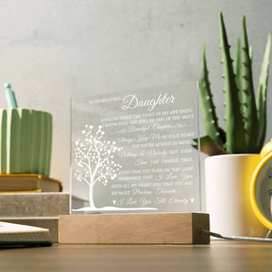 Daughter Keepsake Gift - Lamp of Love, Daughter Gift, Daughter Plaque, Birthday Gift for Daughter, Gift to Daughter from Mom, Gift From Dad