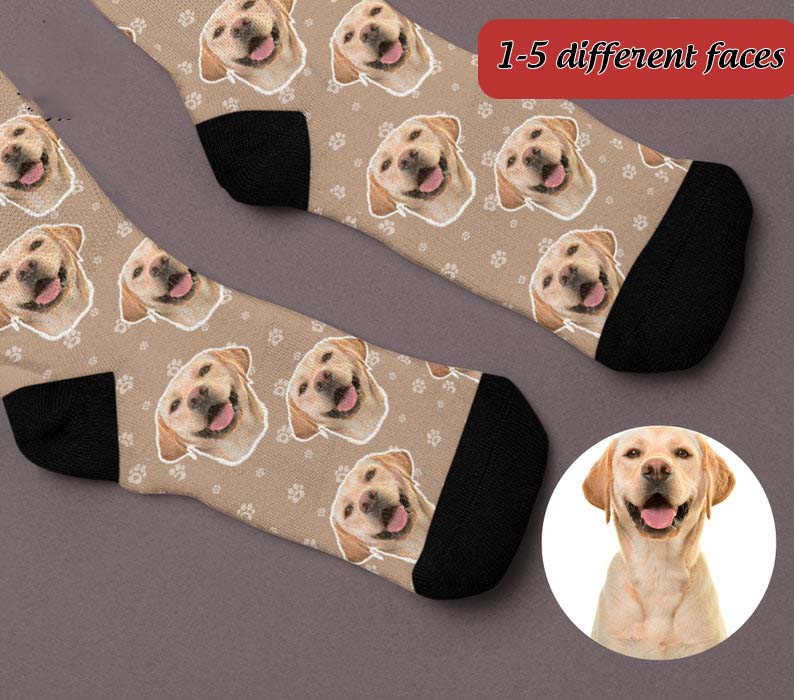 Custom Dog Socks Personalized Pet Face Socks with Any Photos and Text Boxer Bernese Mountain Dachshund Golden All Breed Dog Pet Socks