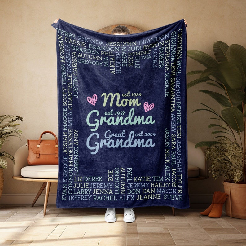 Great Grandma Blanket, Great Grandma Gift, Grandma Blanket Personalized, Gift for Grandma, Grandparent Gift Grandparent Blanket Gift for Mom