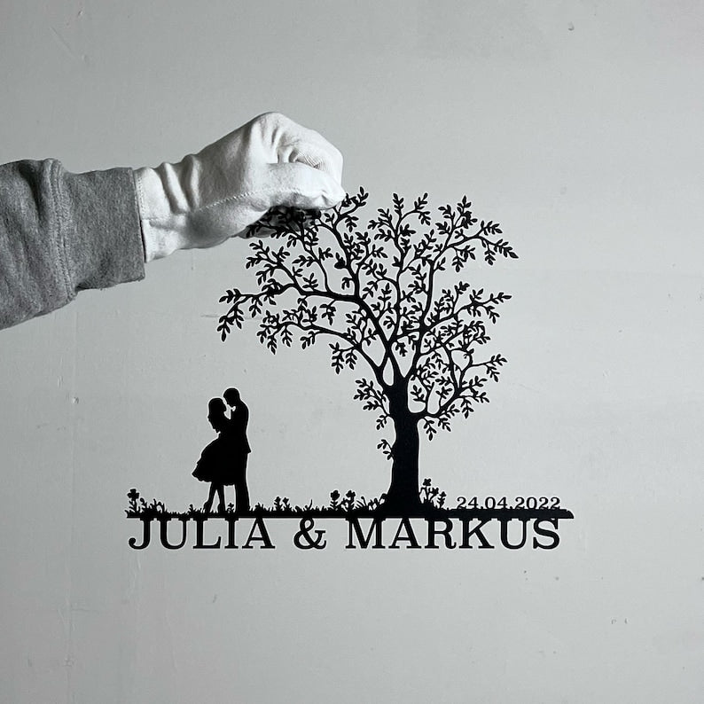 Personalized Steel Sign for Couples | Romantic Metal Sign with personalised Names | Unique gift for girlfriend | Gift for her | Unique Gift
