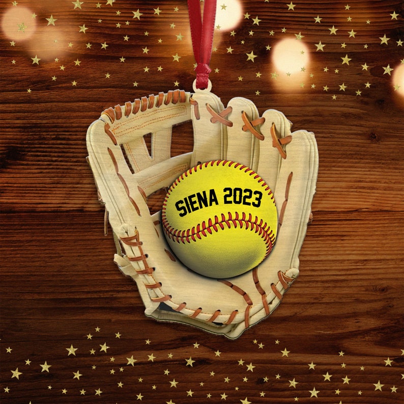 Personalized Softball Ornament, Custom Softball Ornaments, Softball Christmas Ornament, Sports Ornament Personalized, Sport Team Ornament