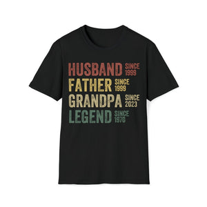 Personalized Dad Grandpa Vintage Shirt, Father's Day Shirt, Husband Father Grandpa Legend, Grandfather Custom Dates