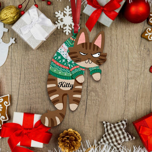Personalized Cat Ornament, Funny Custom Cats Ornament, Christmas Gifts, Custom Pets Ornament, Gift For Cat Lovers, Cat Mom Gifts