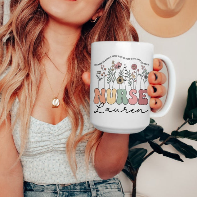 Custom Nurse Mug, Personalized Nurse Coffee Mug, Custom RN Gifts, Nurse Gifts, LPN Cup,