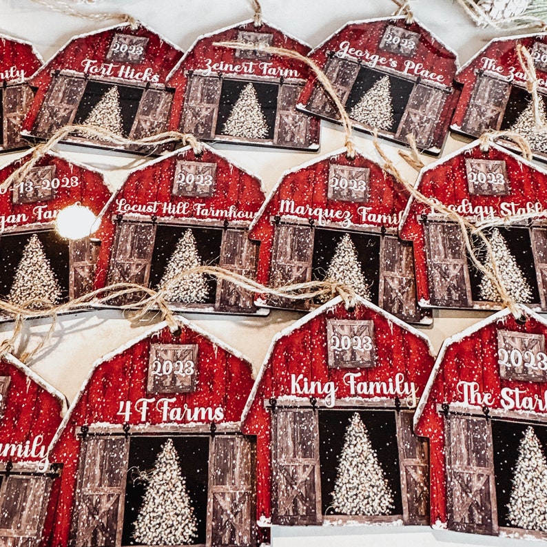 2024 Red Barn Christmas Ornament, Rustic Christmas Ornaments, 2024 Ornament, 2024 Farmhouse Ornament, Personalized Christmas Ornaments