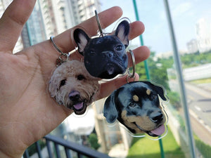Custom Acrylic Printing Dog Cat Keychain, Personalized Pet photo Keychain Charm, Watercolor Acrylic keychain, Christmas Gifts