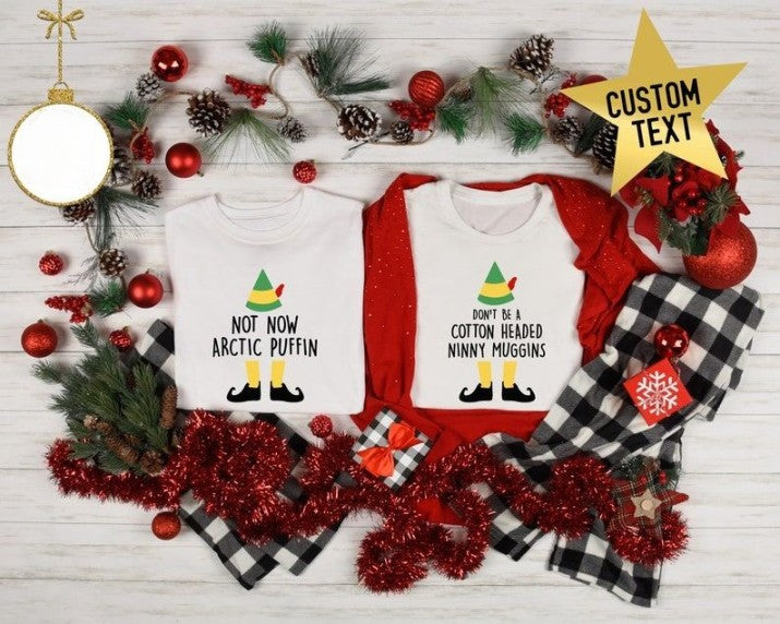 Family Group Christmas Elf Shirts, Buddy the Elf Shirts, Elf Movie Quote, Christmas Pajamas, Cotton Headed, Christmas gift Shirts, Xmas Pjs