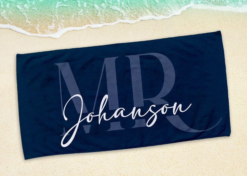 Custom Couple Towel,Personalized Mr. and Mrs. Beach Towel, His and Hers Newlywed Gift, Just Married Bride Gift, Wedding Gift,Honeymoon Gift