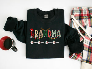 Grandma Sweatshirt, Custom Grandkids Name Shirt, Christmas Grandma Shirt, Christmas Shirt, Christmas Sweatshirt, Christmas Gift For Grandma