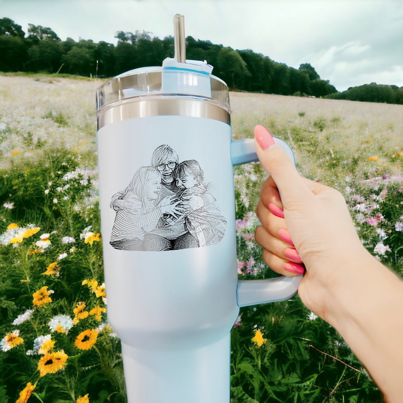 Custom Family Photo Christmas Gifts, Engraved Your Favorite Photo on 40oz Tumbler, Unique Gifts for Her, Gifts for Mom