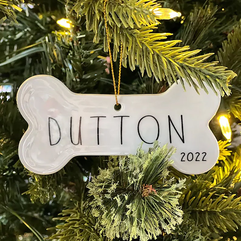 Personalized Dog Ornament Christmas Gift for Dog New Dog Owner Gift Dog Bone Ornament Custom Dog Ornament Dog Mom Gift