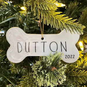 Personalized Dog Ornament Christmas Gift for Dog New Dog Owner Gift Dog Bone Ornament Custom Dog Ornament Dog Mom Gift