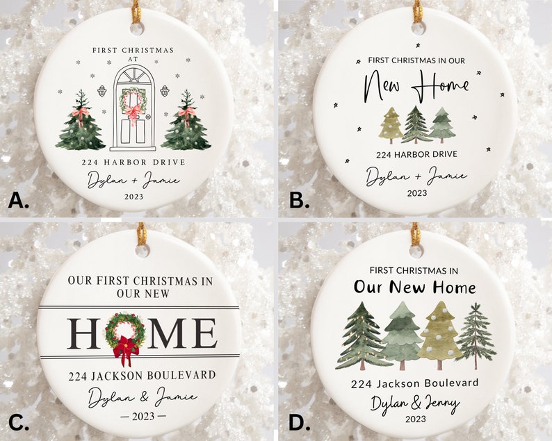 New Home Ornament, New Home Christmas Ornament 2024, Our First Christmas in Our New Home, Christmas Tree New Home Ornament, Address Ornament