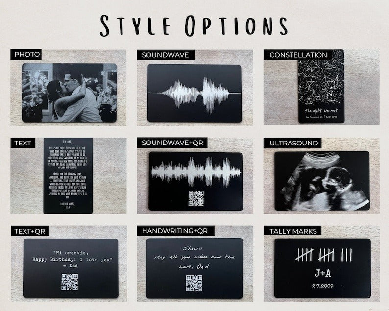 10 Year Tin Anniversary Gift For Him - Personalized Engraved Picture Aluminum Wallet Card Insert