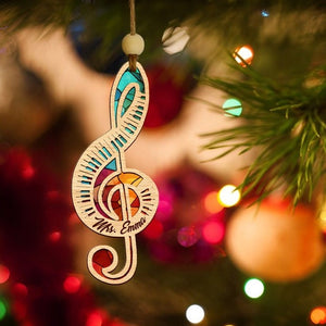 Personalized Music Teacher Suncatcher Ornament, Treble Clef Ornament, Music Teacher Gift, Musical Gift, Music Lover gift, Piano Teacher gift