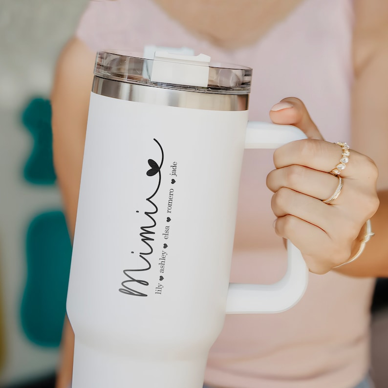 Personalized 40oz Tumbler Gifts for Grandma, Custom Kid's Names Engraved Cup, Mother's Day Gifts for Nana, Mimi From Grandchildren