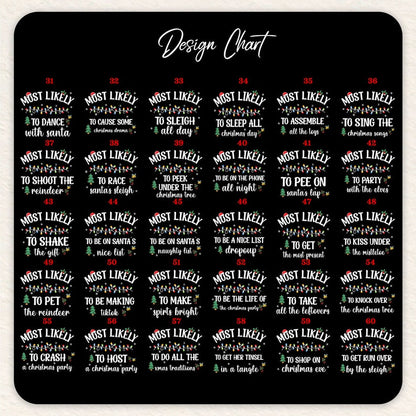 118 Quotes Most Likely to Christmas Shirts,Matching Family Christmas Shirts,Funny Christmas 2024 Party Tee,Matching Pajamas,Long Sleeve,Xmas