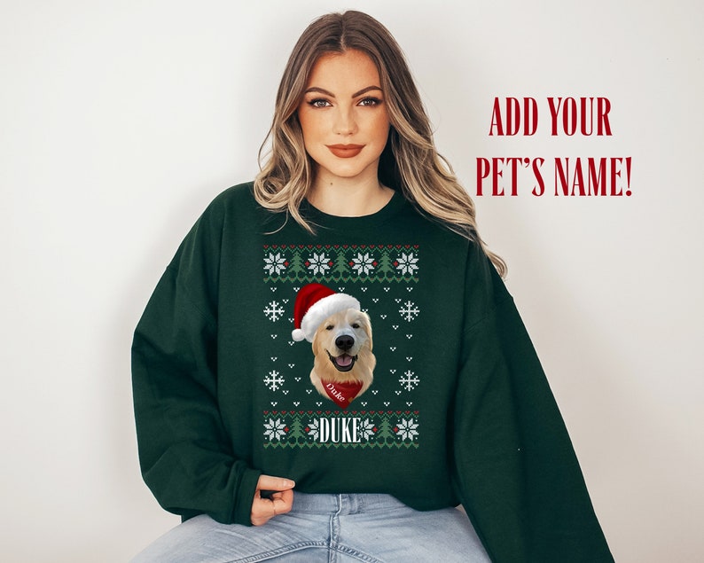 Custom Dog Sweatshirt, Custom Pet Christmas Ugly Sweater, Custom Dog Christmas Sweater, Dog, Mom Sweater, Ugly Christmas Sweater,