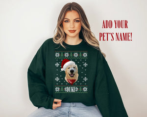 Custom Dog Sweatshirt, Custom Pet Christmas Ugly Sweater, Custom Dog Christmas Sweater, Dog, Mom Sweater, Ugly Christmas Sweater,