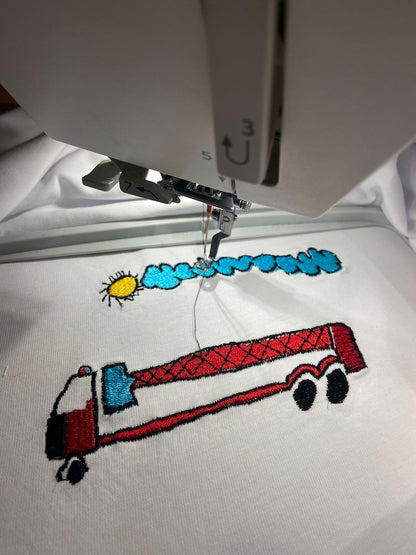 Personalized kids drawing artwork shirt - Embroidered custom photo shirt - Handmade shirt