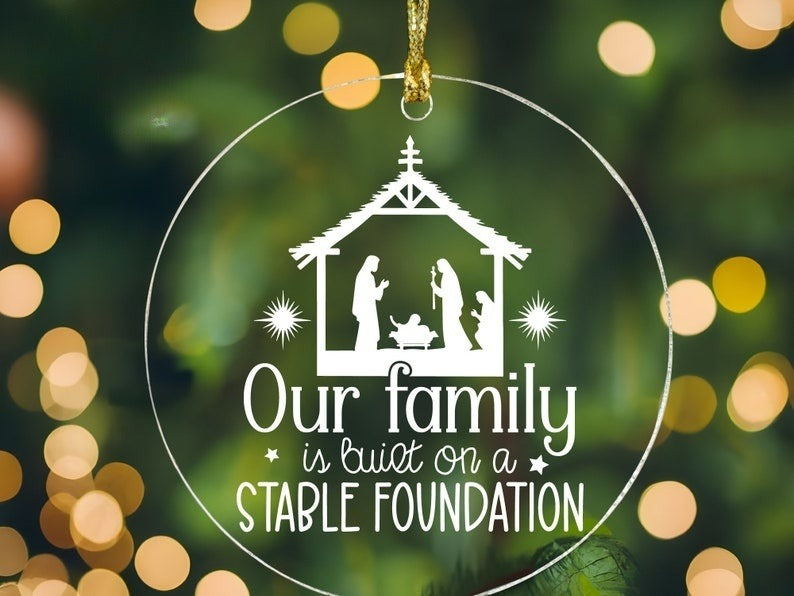 Nativity Scene Christmas Ornament, Christmas Nativity Acrylic Ornament, Family Ornament, Christian Ornament, Nativity Ornament, Xmas Gift
