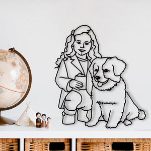 Custom Metal Portrait, Family Portrait Drawn Laser Cutting from Iron, Wall Decor, Personalized Portrait from Photo, Anniversary Gifts