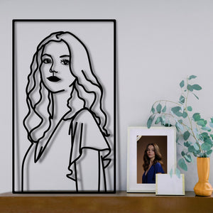 Custom Metal Portrait, Family Portrait Drawn Laser Cutting from Iron, Wall Decor, Personalized Portrait from Photo, Anniversary Gifts