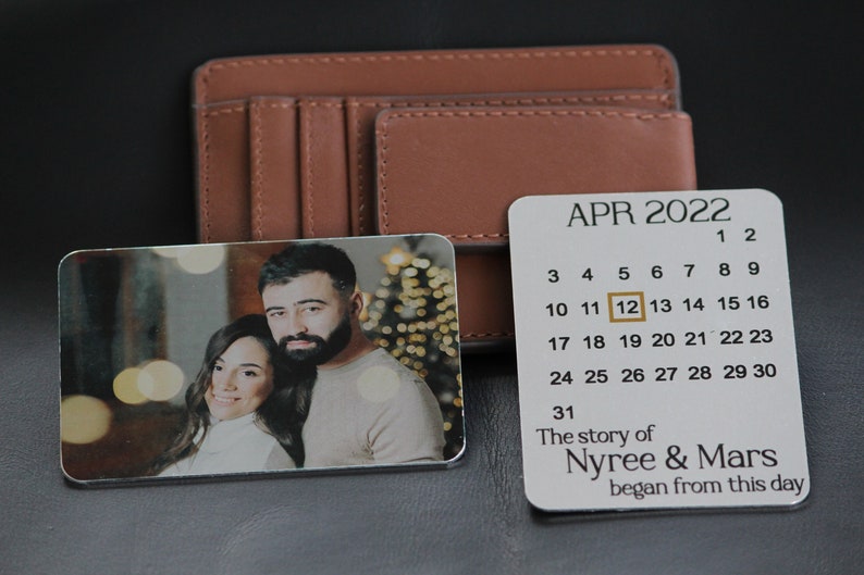 Father's Day Gift, Photo Wallet Metal Card, Personalized Handwritten Wallet Metal Insert, Anniversary, Wedding Gift, Grandfather, Papa