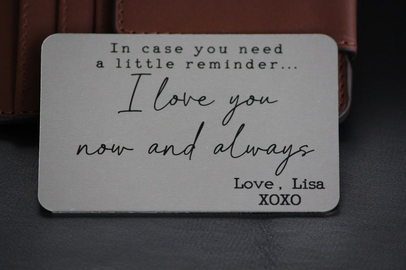 Father's Day Gift, Photo Wallet Metal Card, Personalized Handwritten Wallet Metal Insert, Anniversary, Wedding Gift, Grandfather, Papa