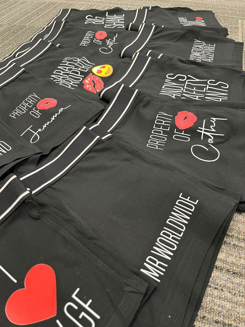 Your Text Personalised Boxer Custom Funny Men Underwear, Valentines Day Gift Boyfriend, Gift For Him, Husband Gift, Gifts For Him