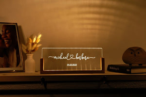 Custom Night Light for Couples - Anniversary Gifts - Romantic Gift for Couple - Names and Date - Valentines Gift Her - Wedding Gift Ideas